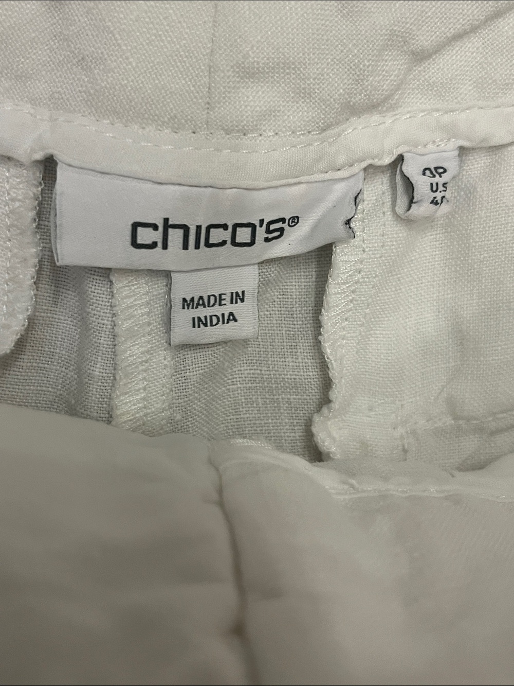 Chico’s Wide-Leg 100% Linen Pants in White - Picture 4 of 13